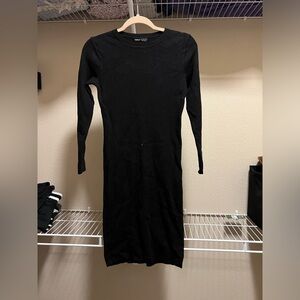 Black fitted sweater dress